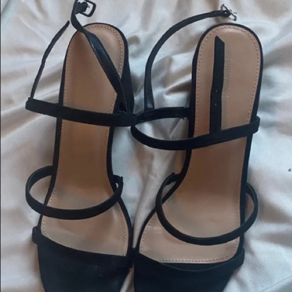 Forever 21 Black Strappy Heels